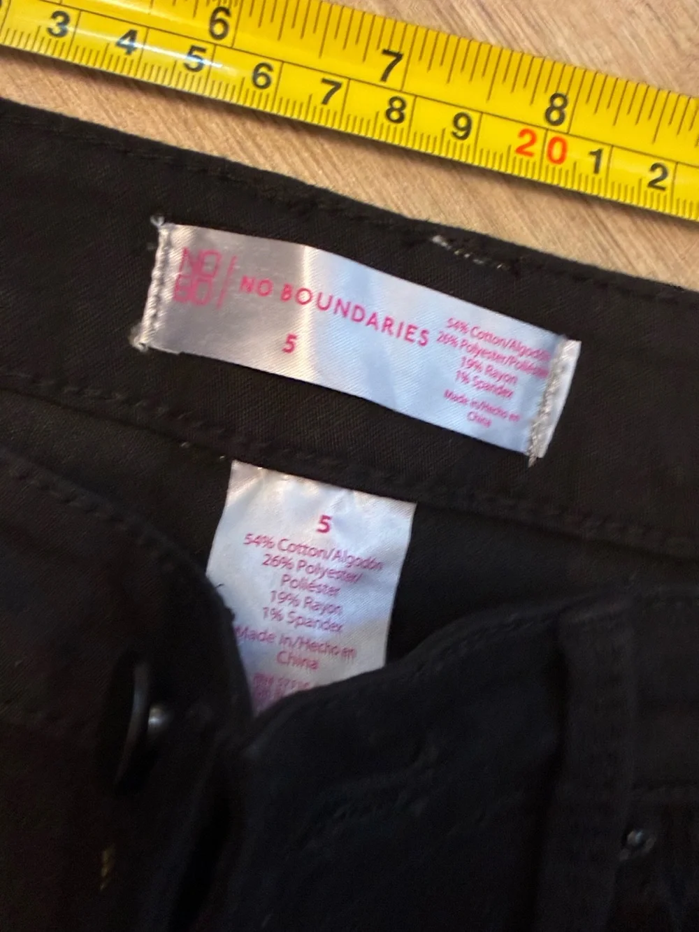 Black denim like pants